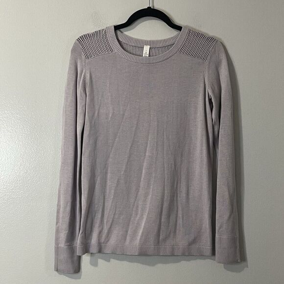 LULULEMON Back To Balance Sweater Size 2 Purple Open Back Cashmere Athleisure - Picture 1 of 13